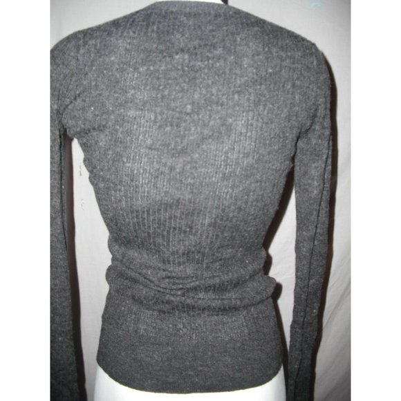 Planet Funk Women's V-Neck Sweater Heather Black Gray Small - Picture 6 of 7